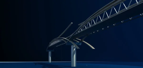 Conceptuele brug bij blauw — Stockfoto