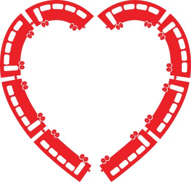 Heart Train vector illustration clipart