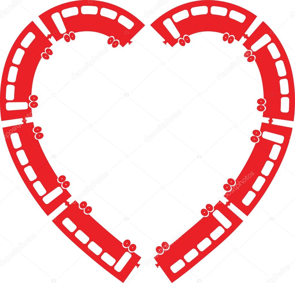 Heart Train vector illustration