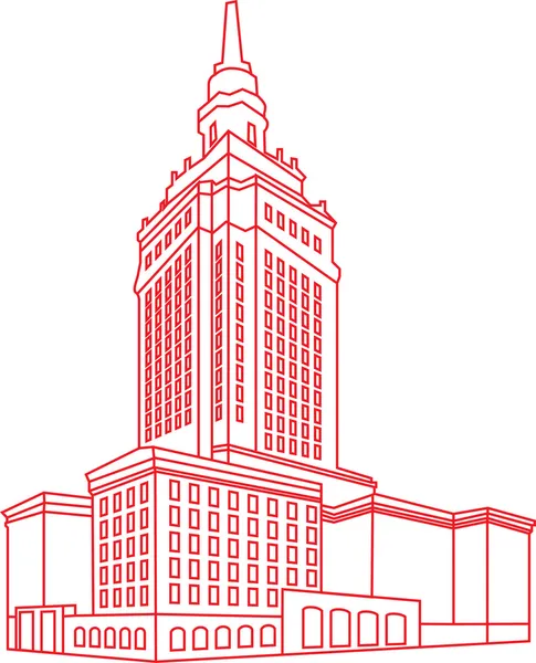 Edificio de contorno — Vector de stock