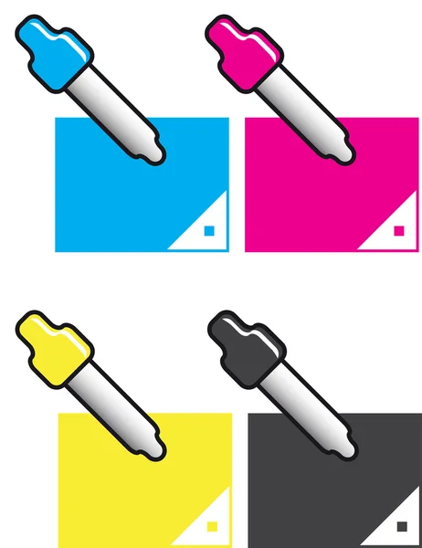 Renk cmyk Icon set — Stok Vektör