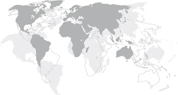 Mappa del mondo - Continenti — Vettoriale Stock