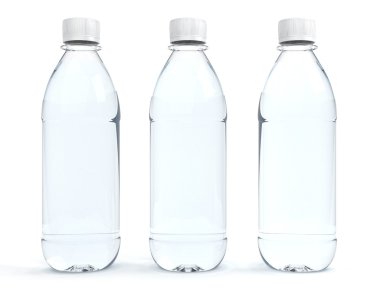 Bottles of water isolated on white background clipart