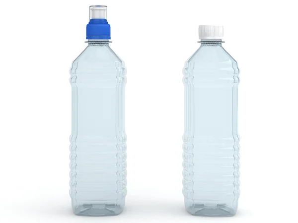 Botellas de agua aisladas sobre fondo blanco — Foto de Stock