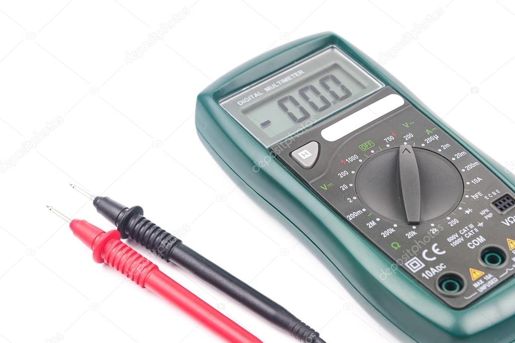 Digital multimeter isolated on white background