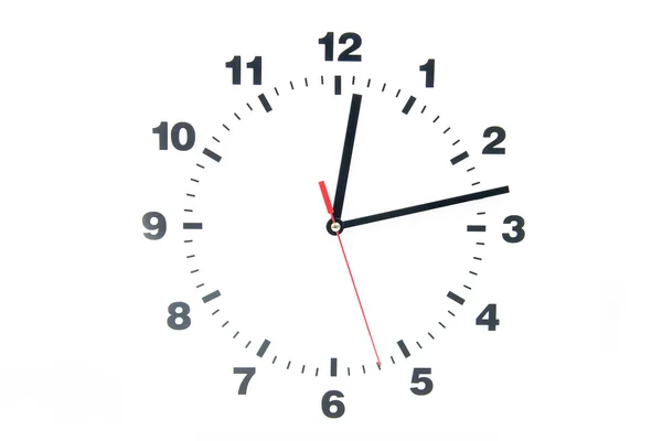 Quadrante dell'orologio isolato su sfondo bianco — Foto Stock