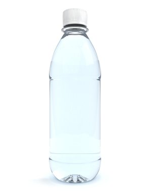 Beyaz arkaplanda izole edilmiş su şişeleri