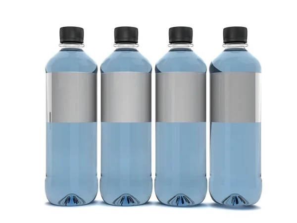 Botellas de agua aisladas sobre fondo blanco — Foto de Stock