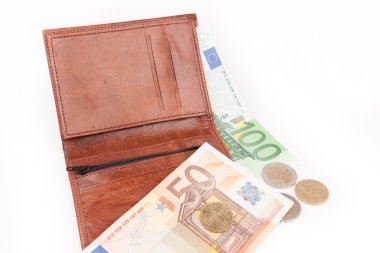 AB para ile kahverengi cüzdan