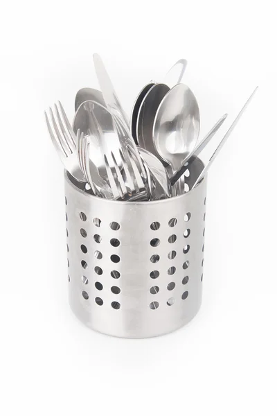 Cutlery holder isolated on white background — Stock Photo, Image