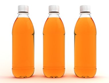 Beyaz arkaplanda izole edilmiş su şişeleri