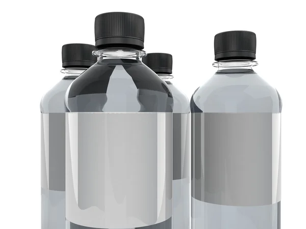 Beyaz arkaplanda izole edilmiş su şişeleri — Stok fotoğraf