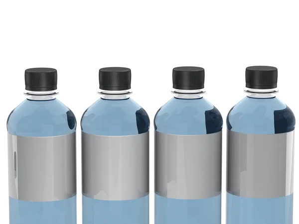 Bottiglie d'acqua isolate su fondo bianco — Foto Stock