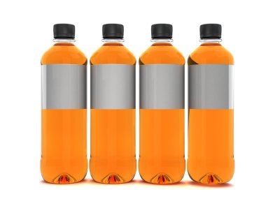 Beyaz arkaplanda izole edilmiş su şişeleri