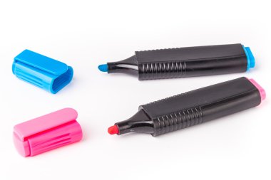 Fosforlu Kalemler / işaretleri izole beyaz artalan