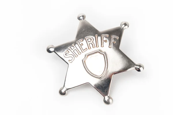 Odznak šerifa izolovaných na bílém pozadí — Stock fotografie