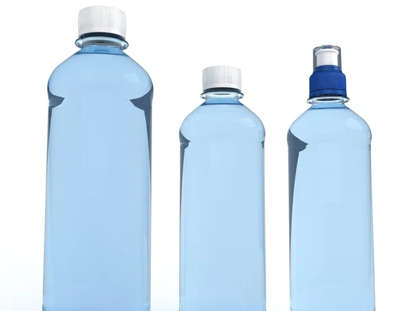 Botellas de agua aisladas sobre fondo blanco —  Fotos de Stock