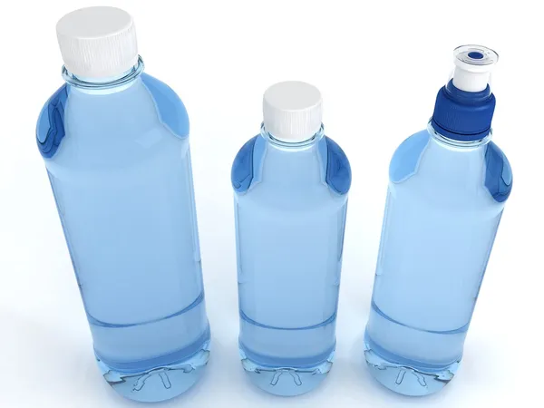 Bottles of water isolated on white background — Stock Photo, Image