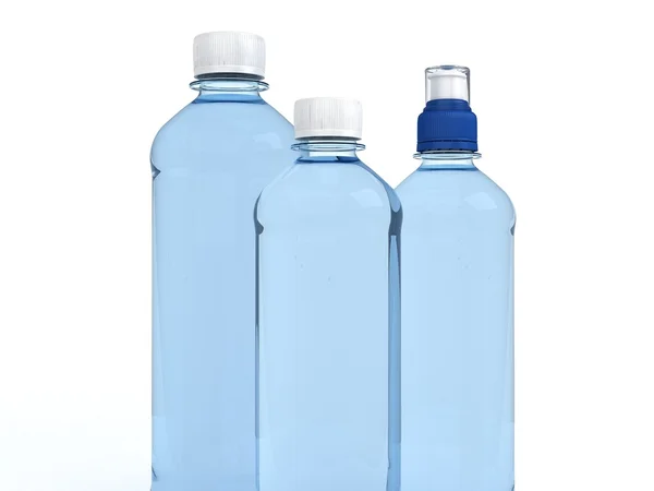 Botellas de agua aisladas sobre fondo blanco —  Fotos de Stock