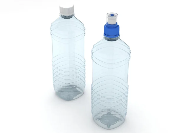 Beyaz arkaplanda izole edilmiş boş şişeler — Stok fotoğraf