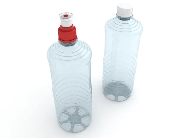 Leere Flaschen isoliert auf weißem Hintergrund — Stockfoto