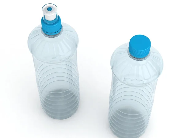 Tomma flaskor isolerade på vit bakgrund — Stockfoto