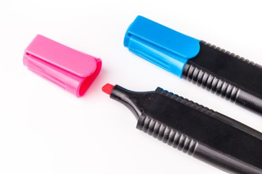 Fosforlu Kalemler / işaretleri izole beyaz artalan