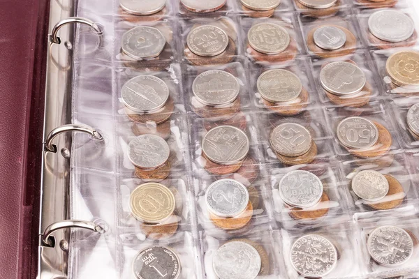 Coin album with world coins — Stock Photo, Image