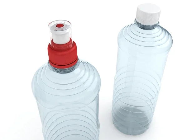 Prázdné láhve izolované na bílém pozadí — Stock fotografie
