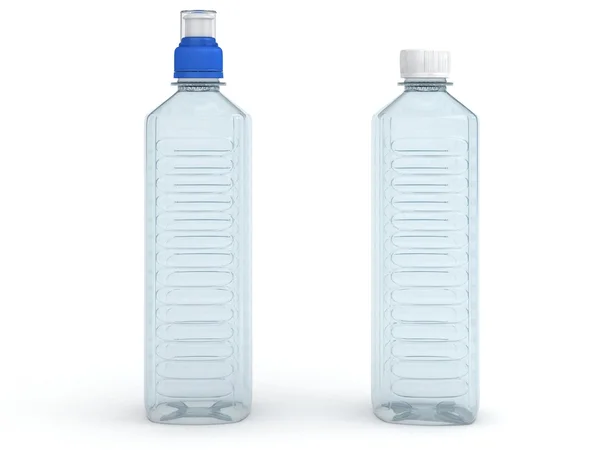 Prázdné láhve izolované na bílém pozadí — Stock fotografie