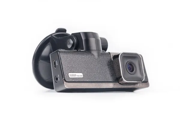 Gravador de vídeo do carro isolado no fundo branco — Fotografia de Stock