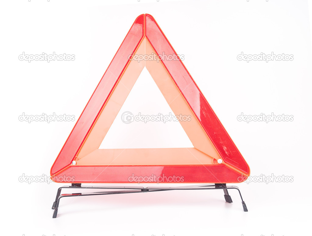 Car emergency sign isolated on white