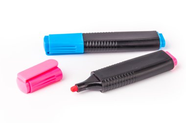 Fosforlu Kalemler / işaretleri izole beyaz artalan