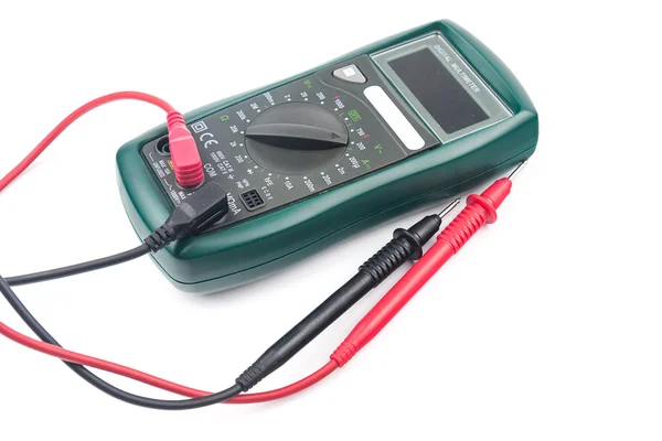 Digitale multimeter geïsoleerd op witte achtergrond — Stockfoto