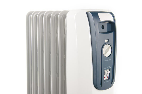 Oil heater isolated on white background