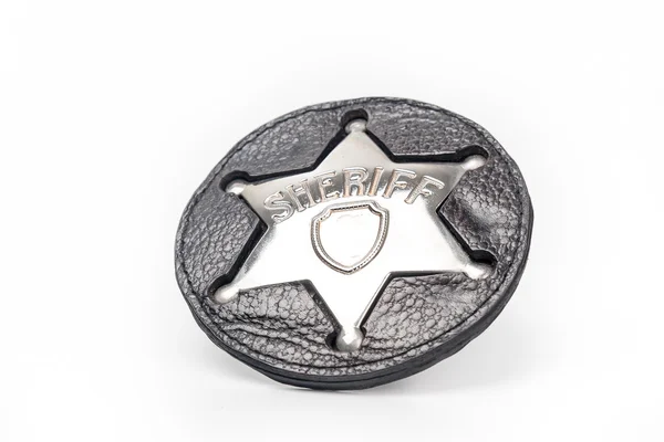 Distintivo dello sceriffo isolato su sfondo bianco — Foto Stock
