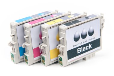 Cartridges for colour inkjet printer clipart