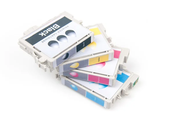 Cartuchos para impressora a jato de tinta a cores — Fotografia de Stock