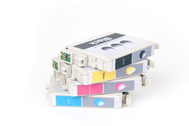 Cartridges for colour inkjet printer clipart