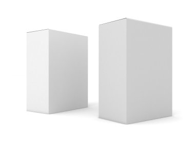 boş kutular üzerinde beyaz izole