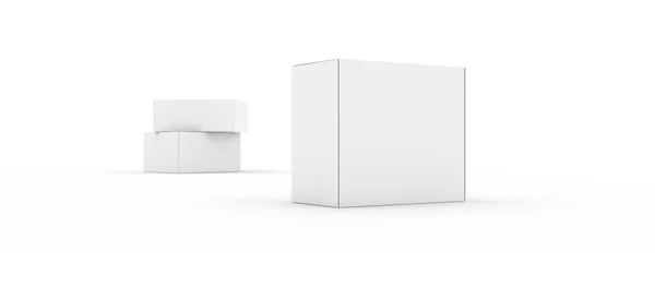 Cajas en blanco aisladas en blanco —  Fotos de Stock