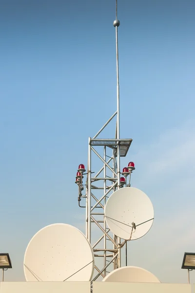 Satellite antenna on roof — Stock Photo, Image