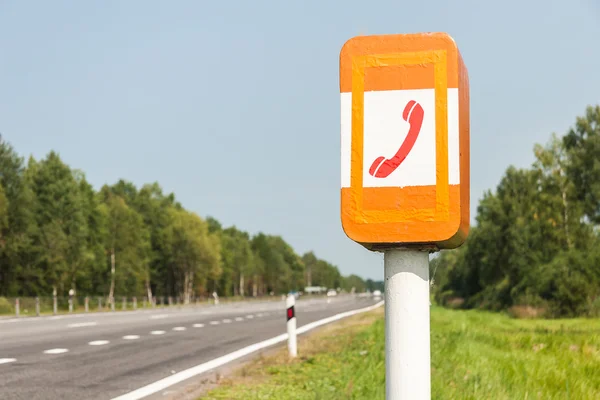 SOS Phone on the road — Stock Photo, Image