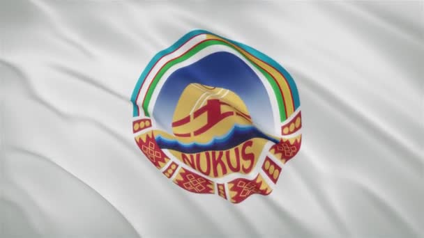 Nukus Karakalpakstan Ondeando Bandera Fondo Vídeo Fullhd Ondeando Bandera Fondo — Vídeo de stock