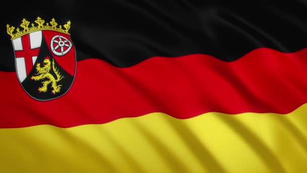Land Rheinland-Pfalz - ondeando la bandera de fondo de vídeo — Vídeos de Stock