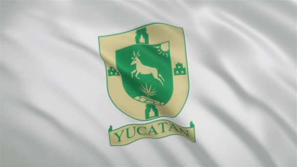 Yucatan - Mexican State Waving Flag — Stockvideo