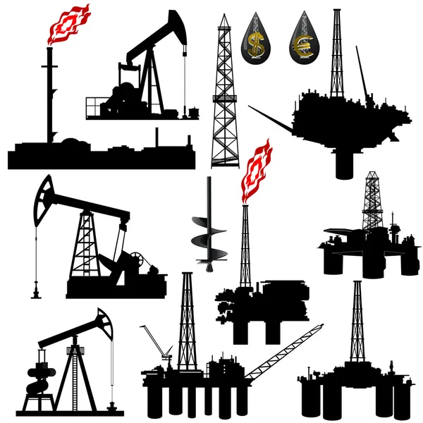 Impianti per la produzione di petrolio — Vettoriale Stock
