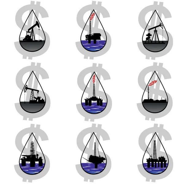 Dollar et une goutte de pétrole — Image vectorielle