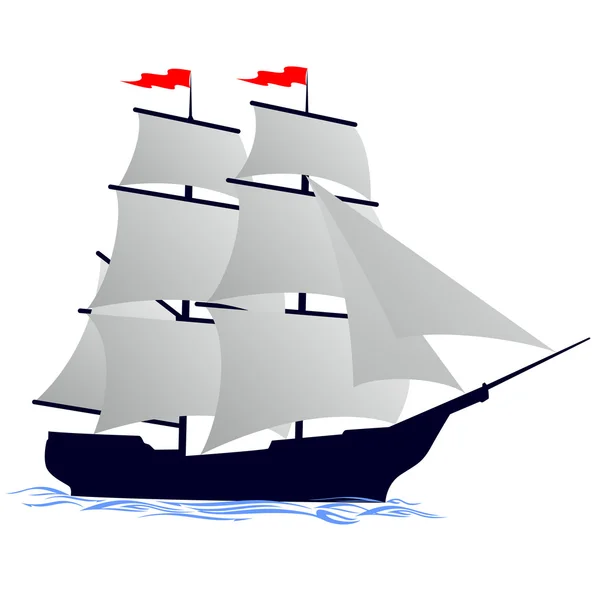 Altes Segelschiff — Stockvektor