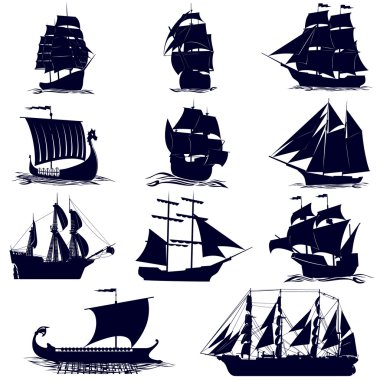 The contours of the sailing ships clipart